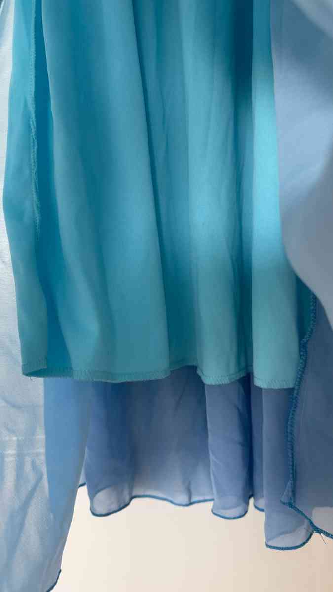 Blue Ombr Chiffon Sundress with Smocked Waist Adjustable Str - Los Angeles, California - FleaMarketBay