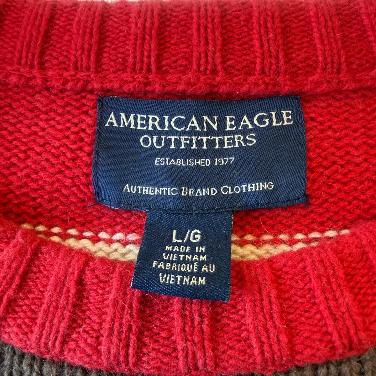 American Eagle Outfitters Red  Brown Striped 30 Wool Blend C - Los Angeles, California - FleaMarketBay