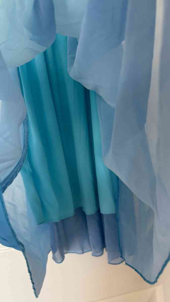 Blue Ombr Chiffon Sundress with Smocked Waist Adjustable Str - Los Angeles, California - FleaMarketBay