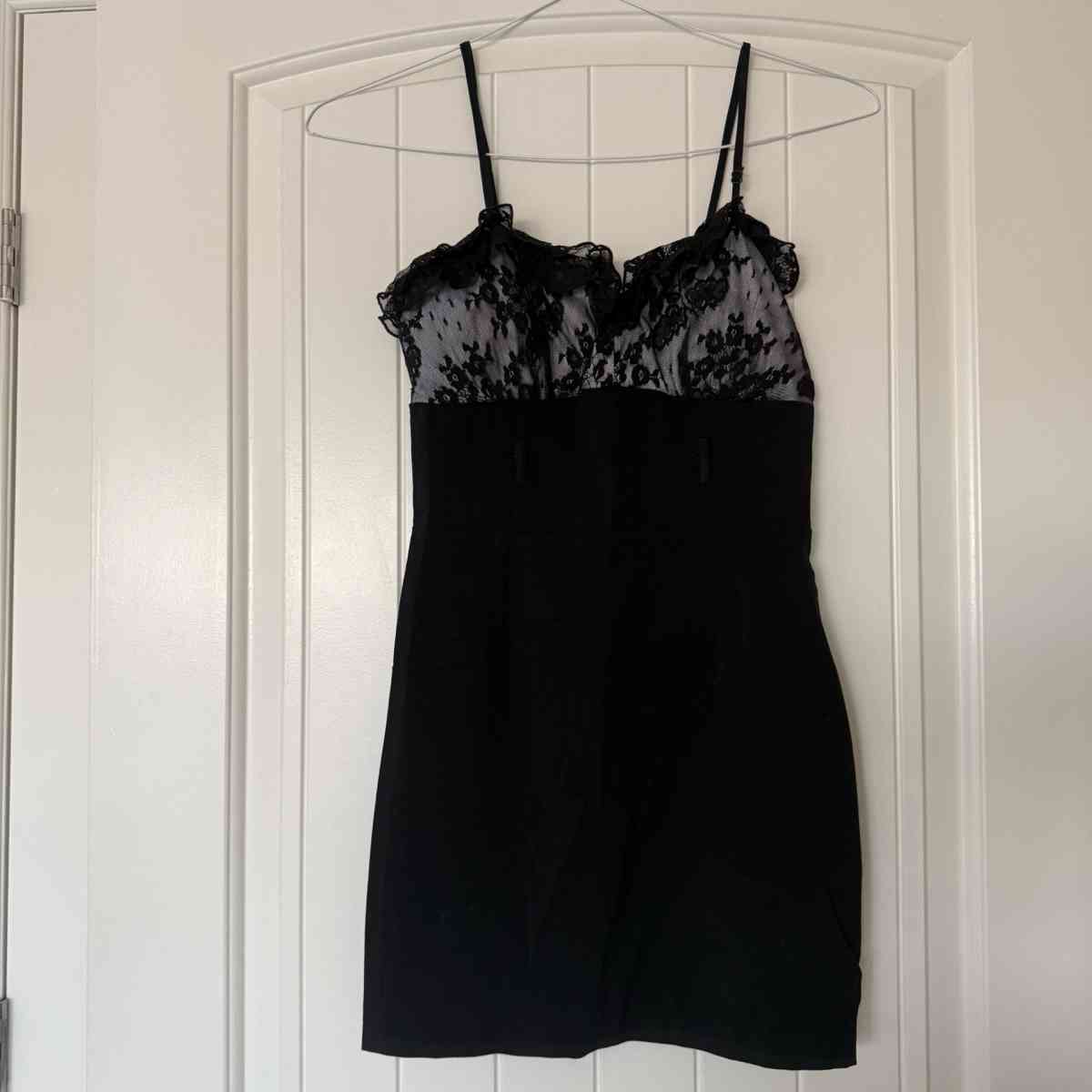 Black Lace Slip Dress with BuiltIn Bra  LingerieInspired Fit - Los Angeles, California