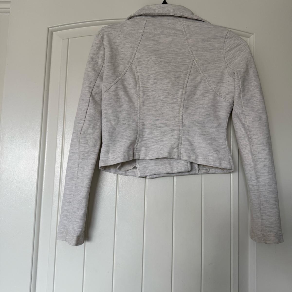 Forever 21 100 Cotton Light Heather Gray MotoStyle Zip Jacke - Los Angeles, California - FleaMarketBay