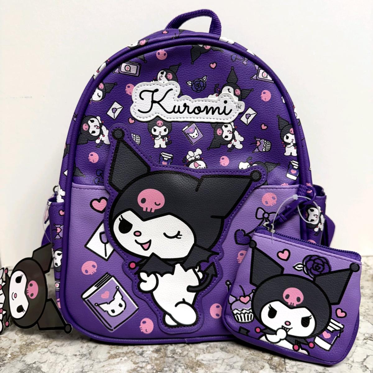 Kuromi hello Kitty Friends 10 inch backpack with coin purse