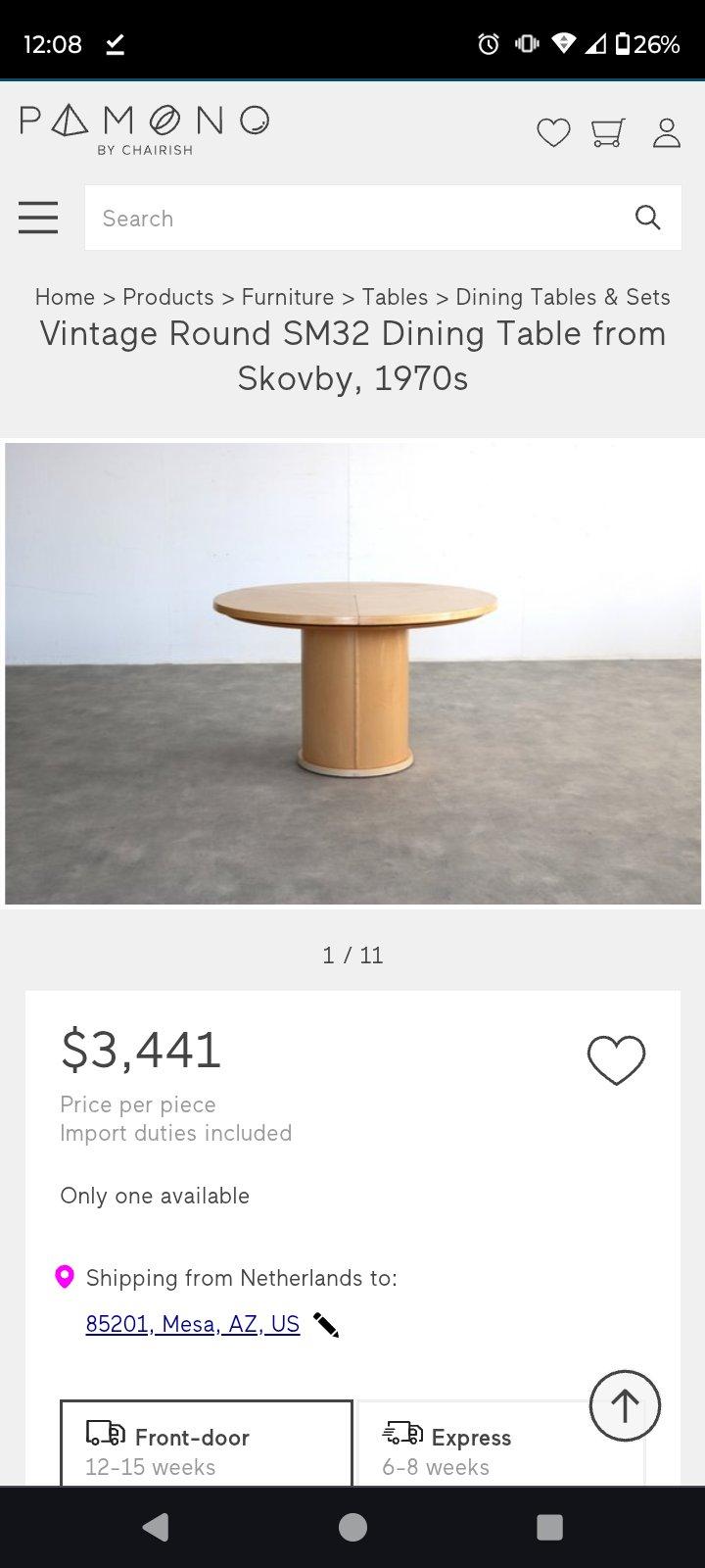 Vintage Round SM32 Extendable Dining Table from Skovby 1970s - Phoenix, Arizona - FleaMarketBay