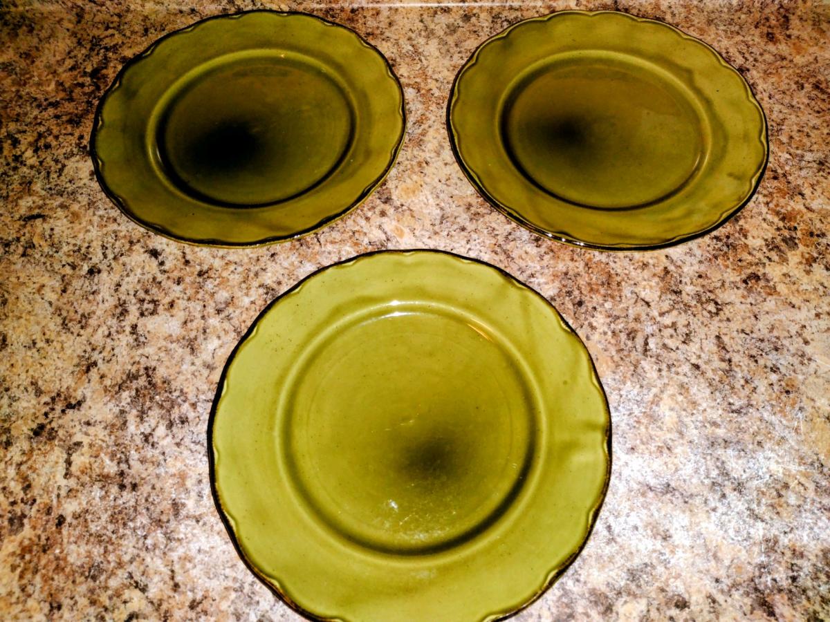 3 Grindley Colonial Classic Moss Green Dinner Plate