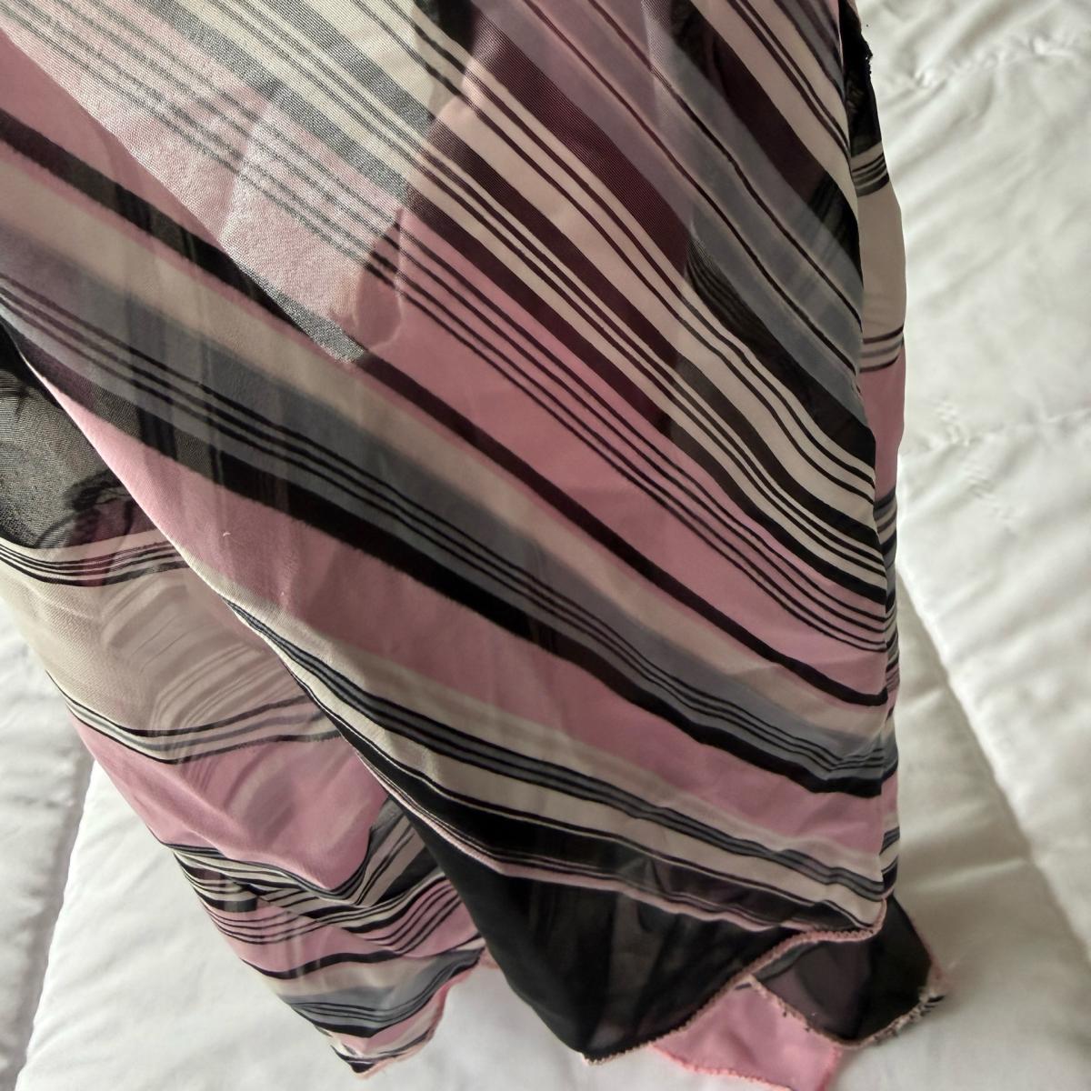 Blush  Black Sheer Striped LaceTrim Strapless Top  Size Smal - Los Angeles, California - FleaMarketBay