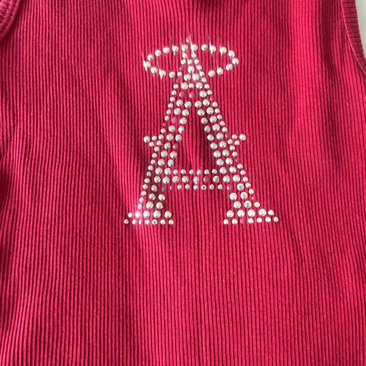 Los Angeles Angels Rhinestone Ribbed Tank Top Y2K Era Ballpa - Los Angeles, California - FleaMarketBay