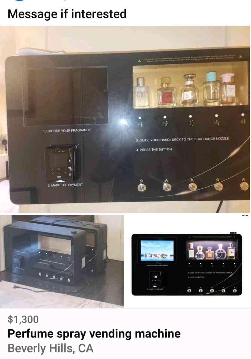perfume spray wall mounted vending machine - Beverly Hills, California - FleaMarketBay