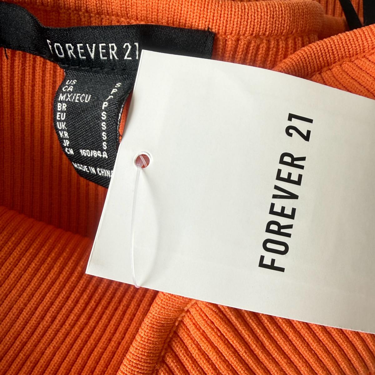 Forever 21 Ribbed Bodycon Midi Strapless Dress  Burnt Orang - Los Angeles, California - FleaMarketBay