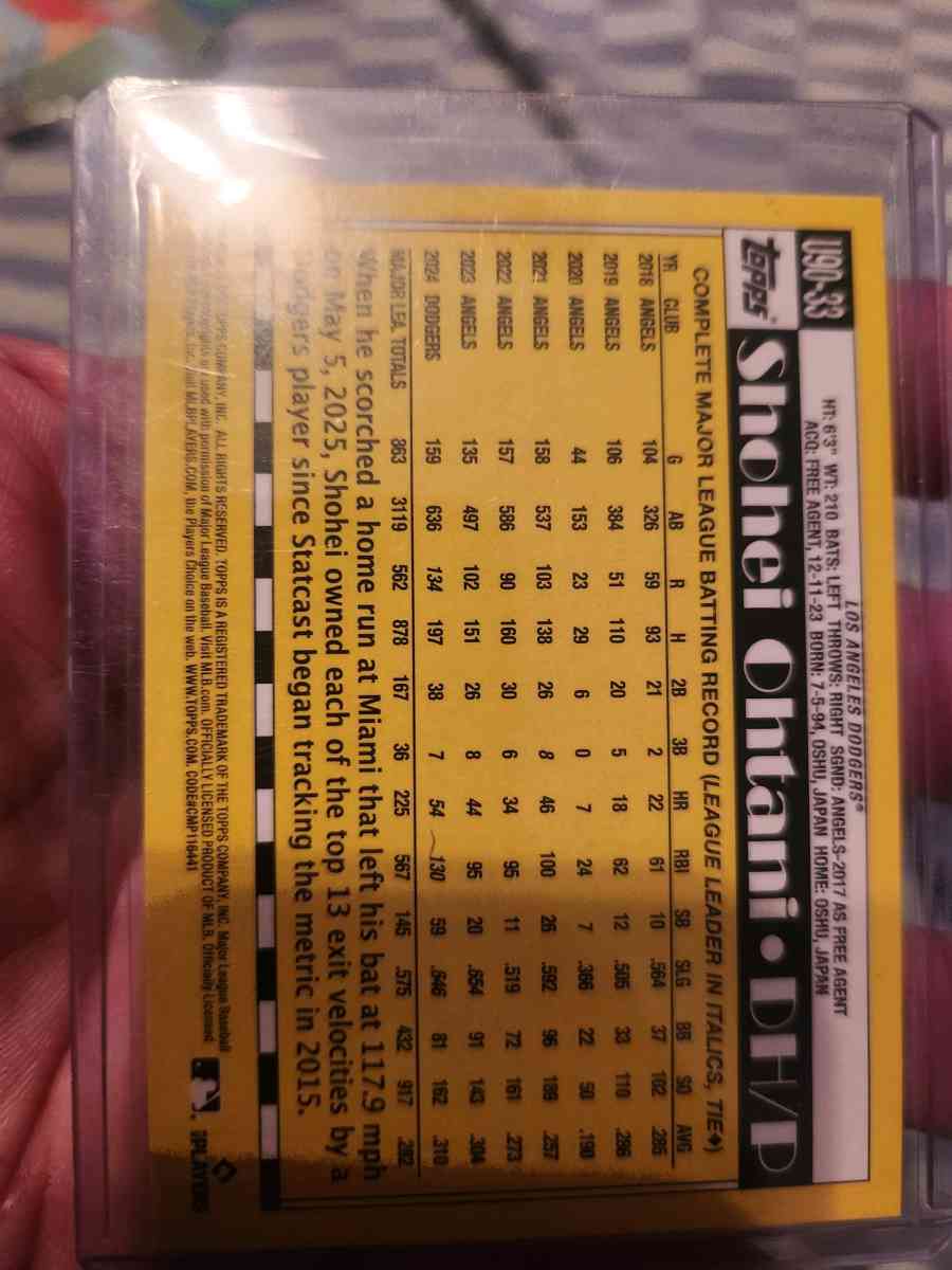 2025 Topps Update Shohei Ohtani 1990 Holo Foil - Joplin, Missouri - FleaMarketBay