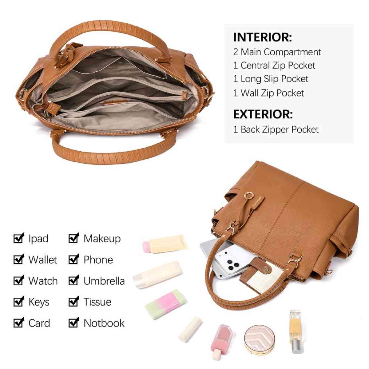 Nevin Genuine Pebbled Leather Everyday Carryall Tote - Charlotte, North Carolina - FleaMarketBay