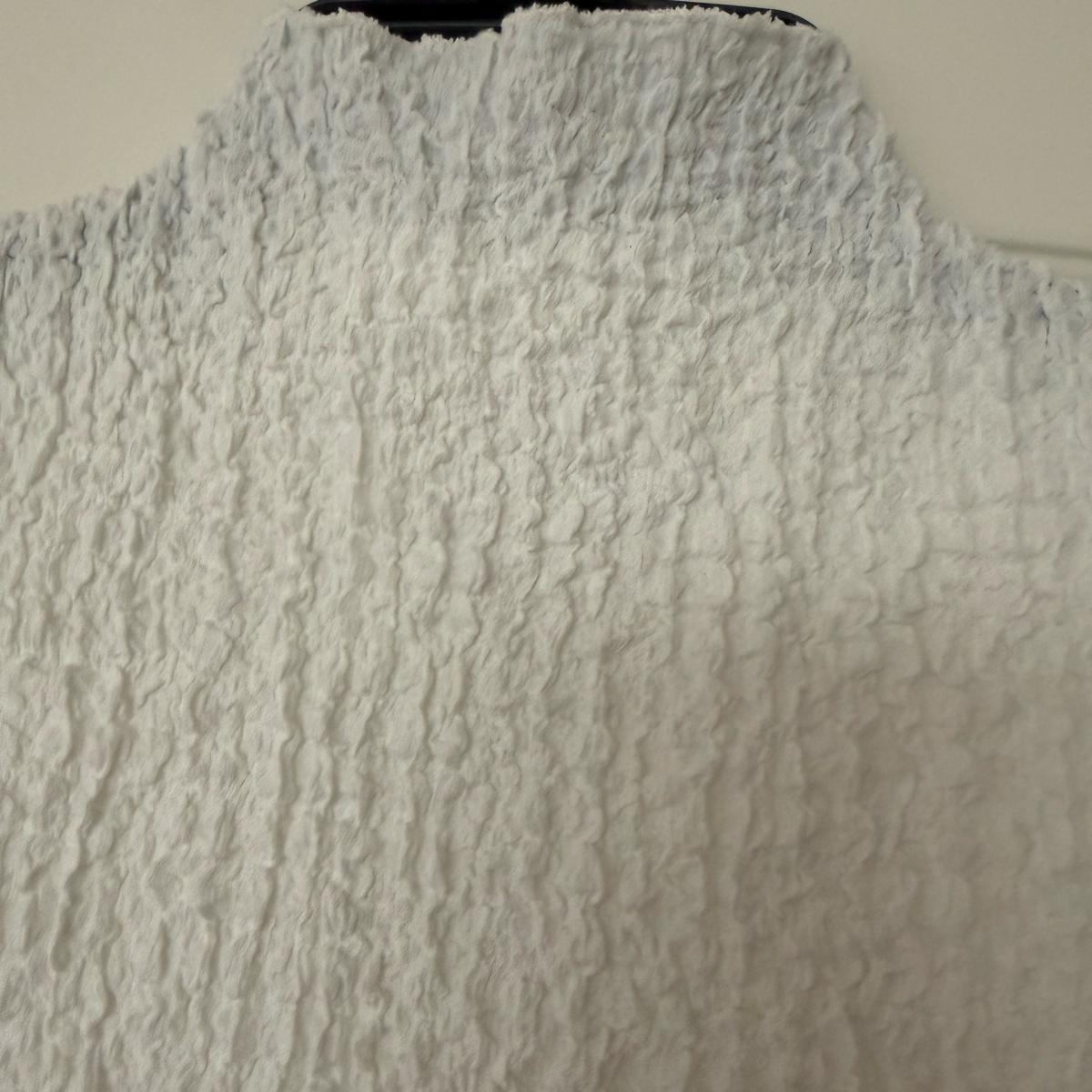 ZARA White Textured Sleeveless Mock Neck Top  Crinkle Stretc - Los Angeles, California - FleaMarketBay