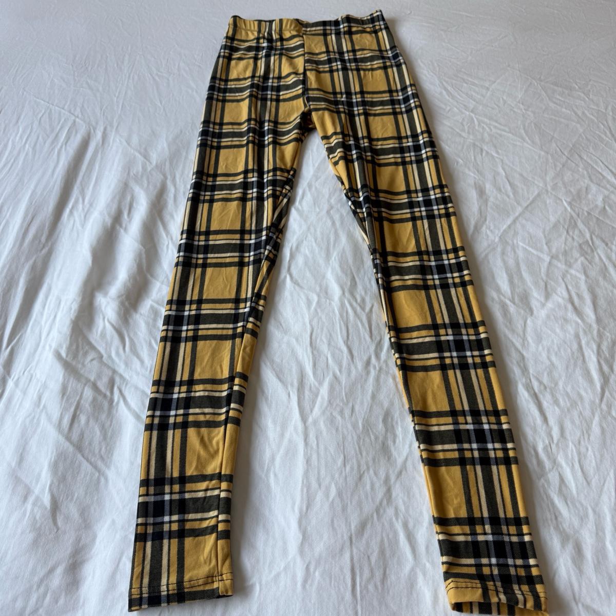 Mustard Yellow Plaid HighWaisted Stretch Leggings  Bold Tart - Los Angeles, California - FleaMarketBay