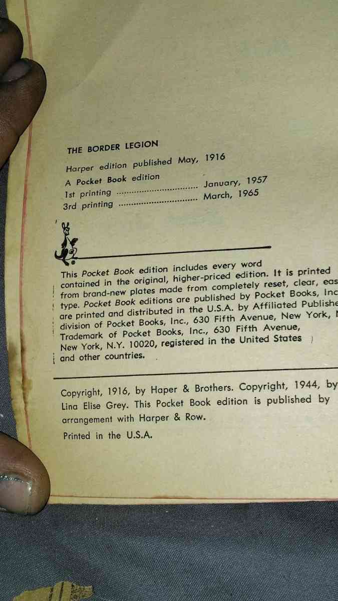 zane grey the botder legion - Dunlow, West Virginia - FleaMarketBay