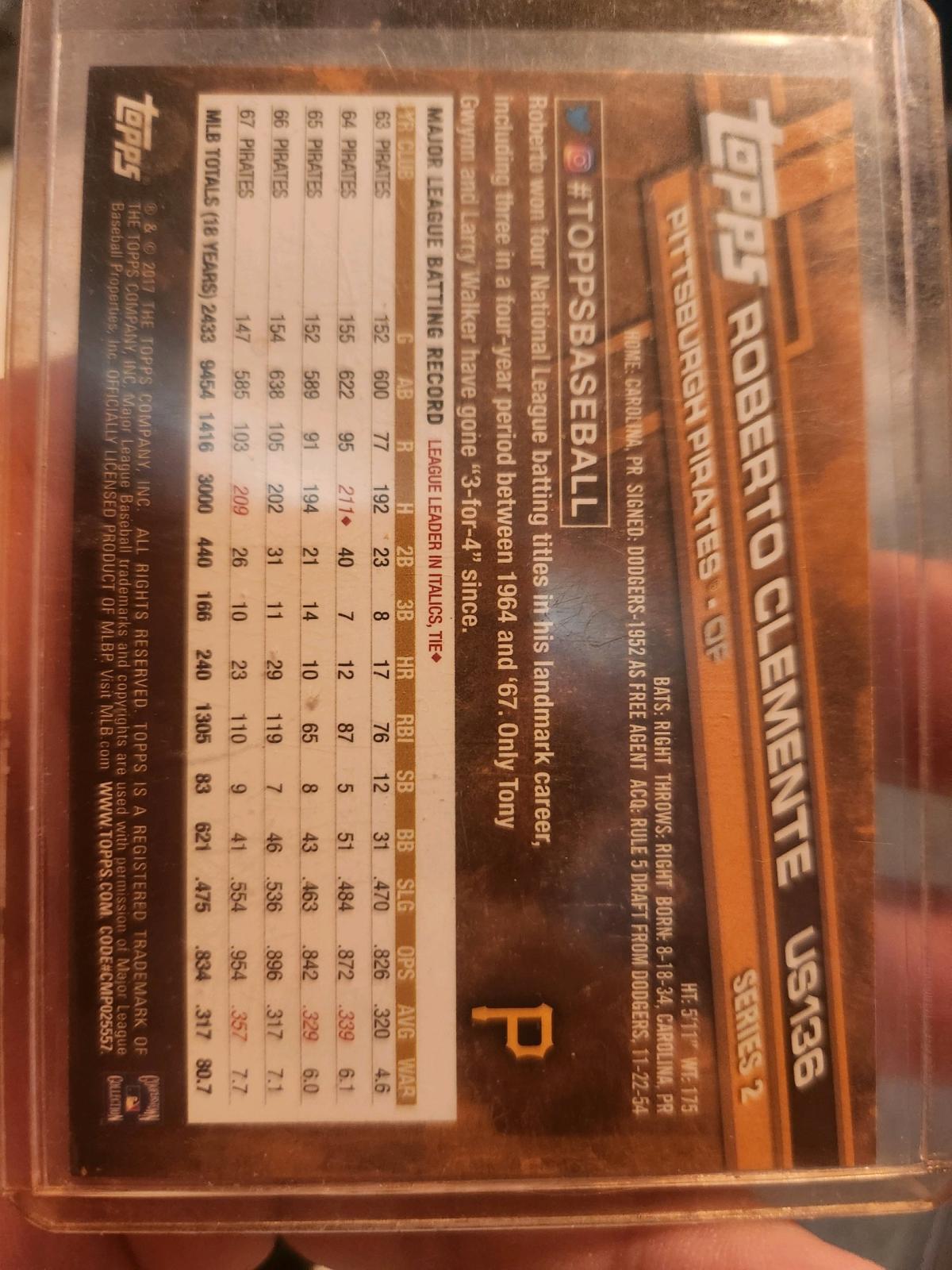 2017 Topps Update Roberto Clemente - Joplin, Missouri - FleaMarketBay