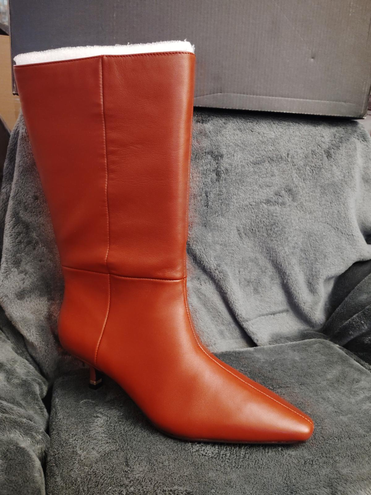 KennethCole Merle Kitten Heel Boots Rio Red Leather size 65 - Virginia Beach, Virginia - FleaMarketBay