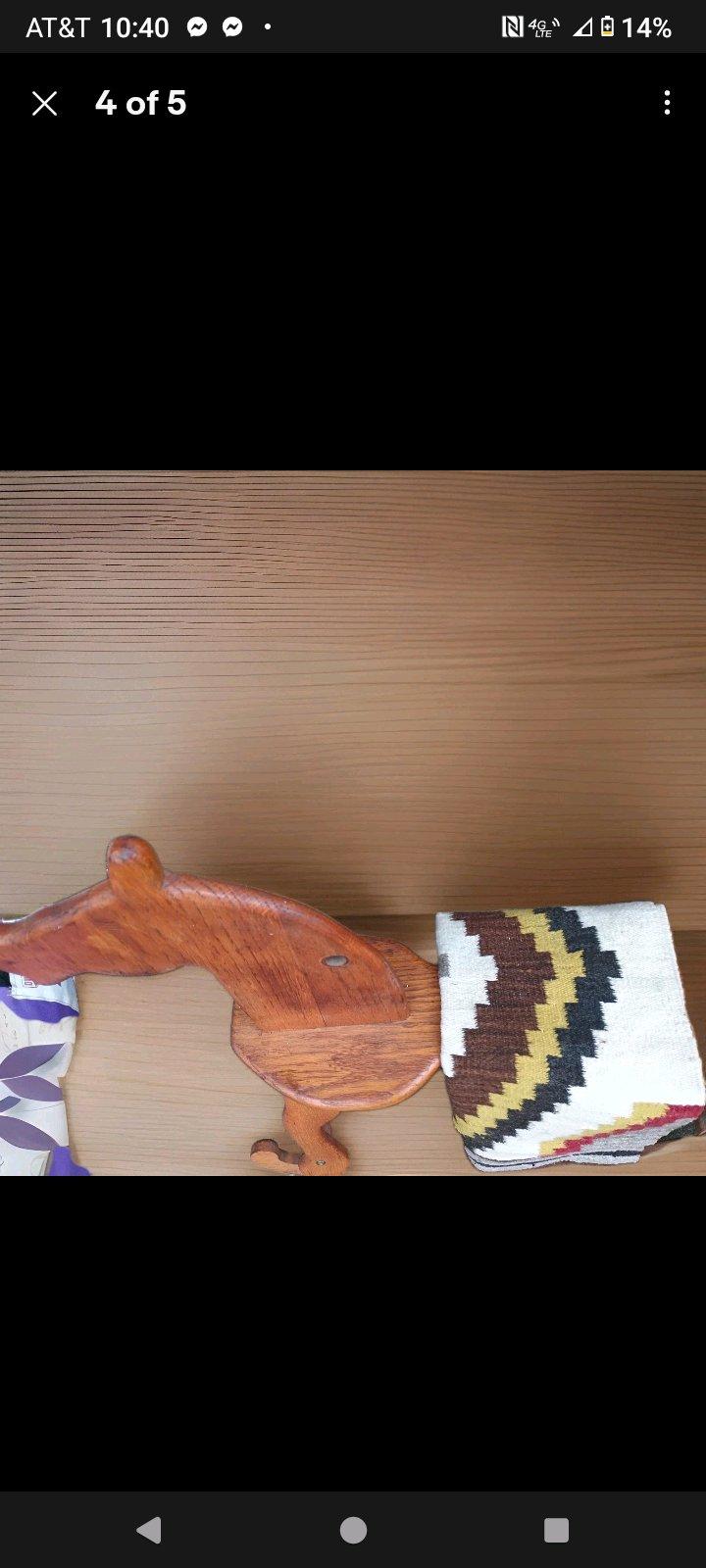 Vintage Wooden Oak Rocking Horse - Columbus, Mississippi - FleaMarketBay