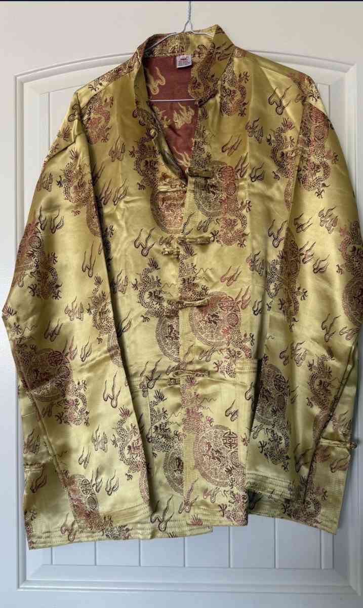 Chinese New Year Golden Dragon Jacket  Pants Set Size XXL WO - Los Angeles, California