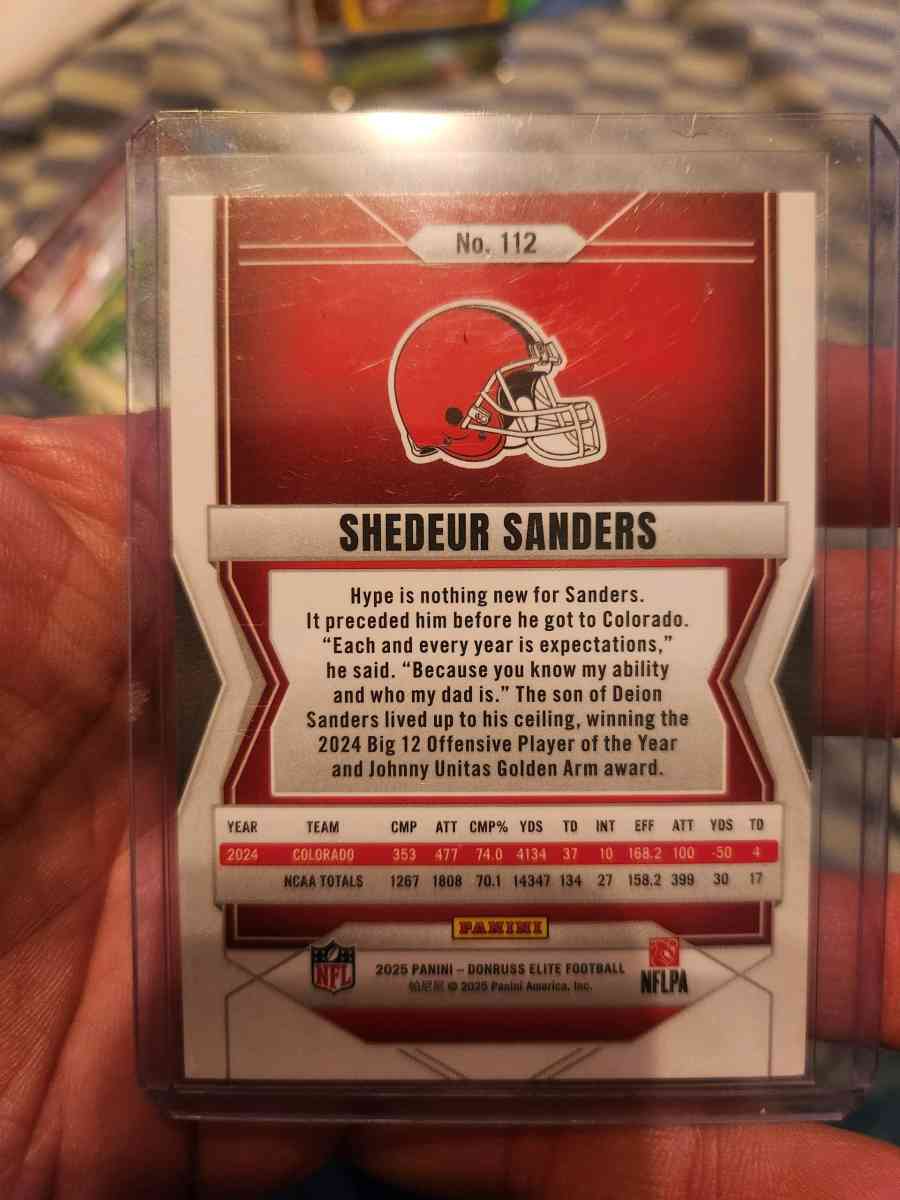 2025 Donruss Elite Shedeur Sanders RC - Joplin, Missouri - FleaMarketBay