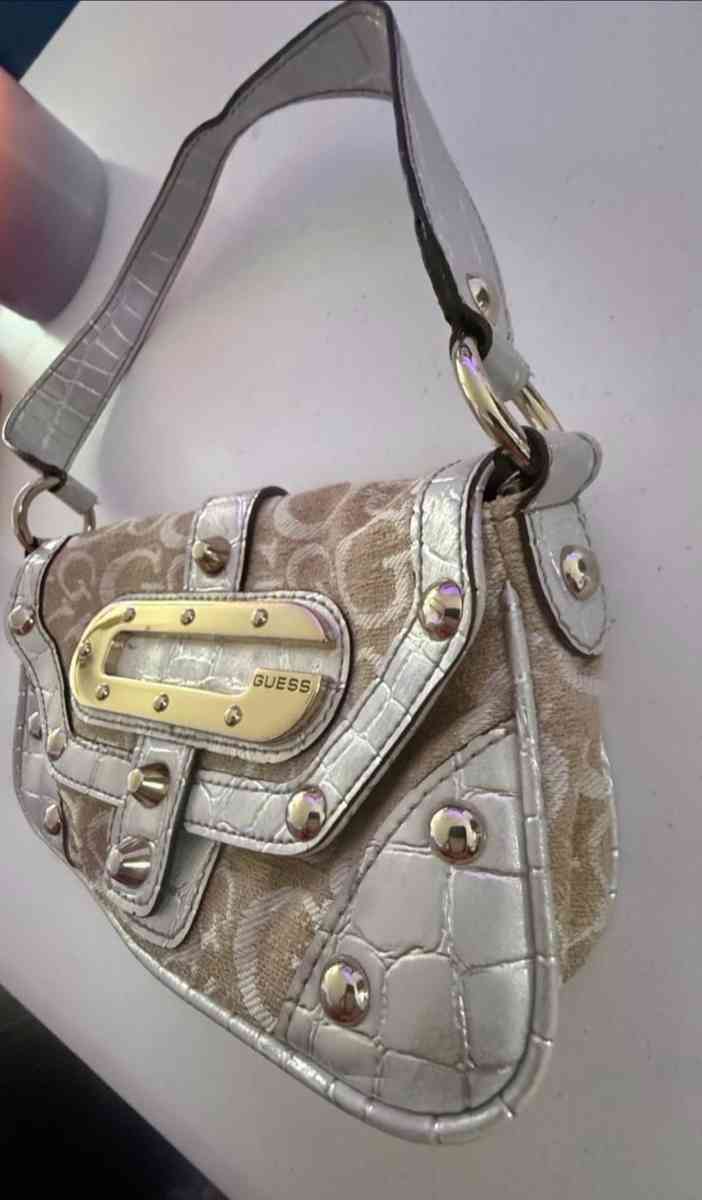 AUTHENTIC Vintage Y2K Guess Mini Shoulder Bag  Silver Studde - Los Angeles, California - FleaMarketBay