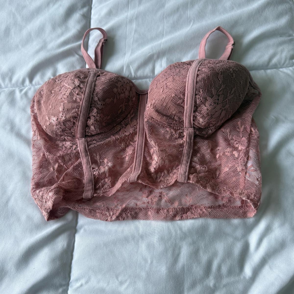 Dusty Rose Lace Longline Bralette  Size Small Papaya - Los Angeles, California - FleaMarketBay