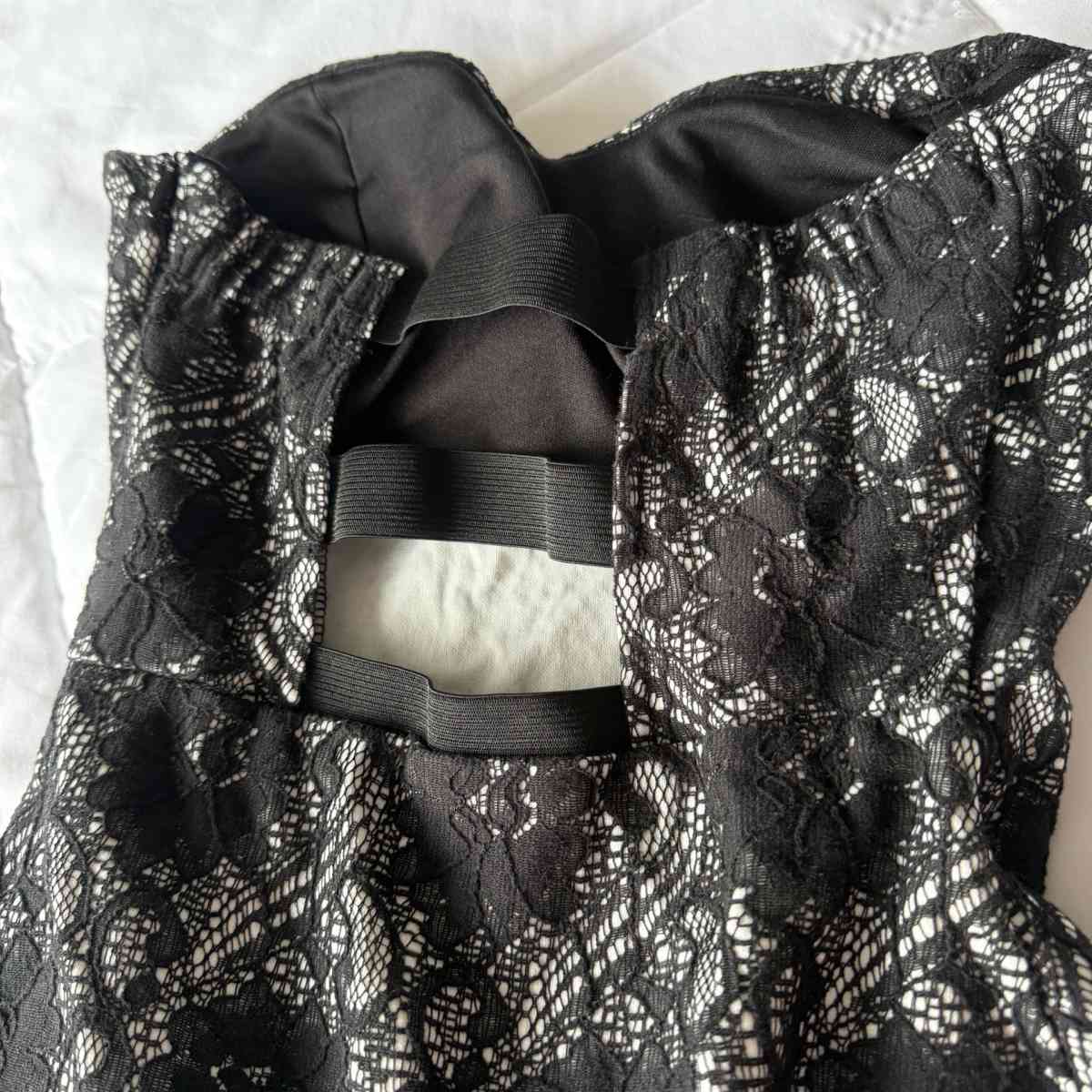 Love Culture Black Lace Strapless Padded Corset Peplum Top - Los Angeles, California - FleaMarketBay