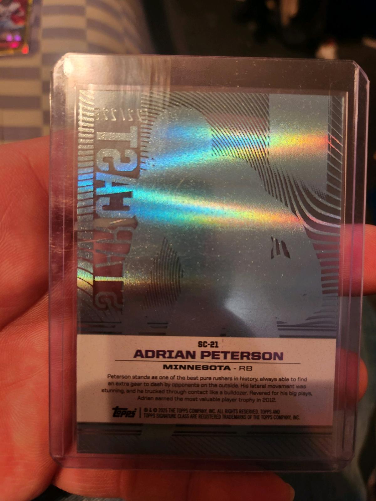 2025 Topps Signature Football Adrian Peterson - Joplin, Missouri - FleaMarketBay
