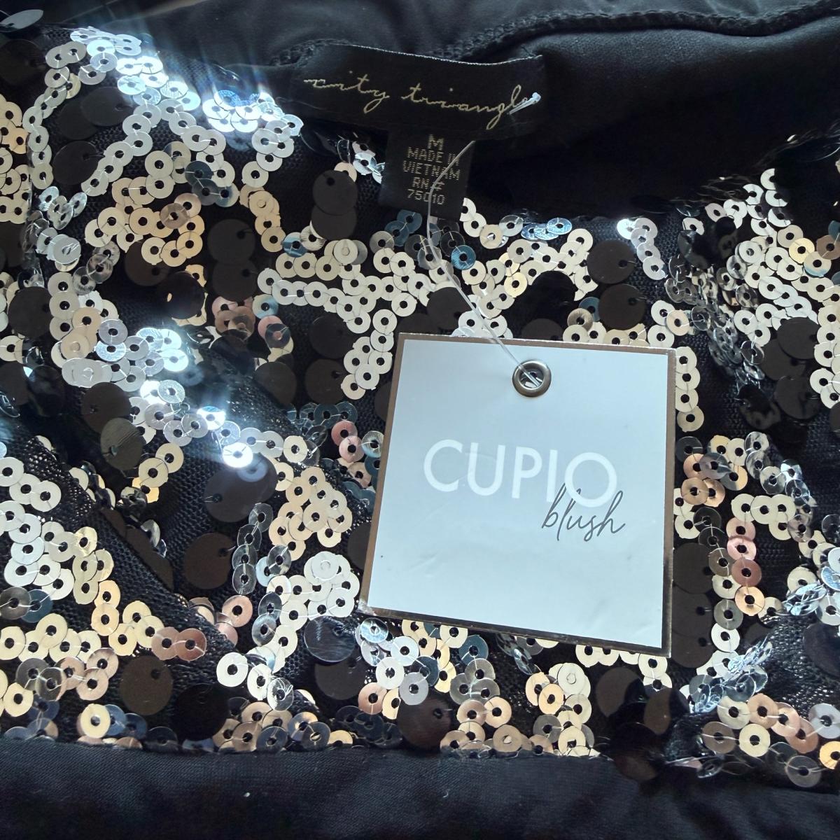 City Triangles Black  Silver Sequin Strapless Mini Dress - Los Angeles, California - FleaMarketBay