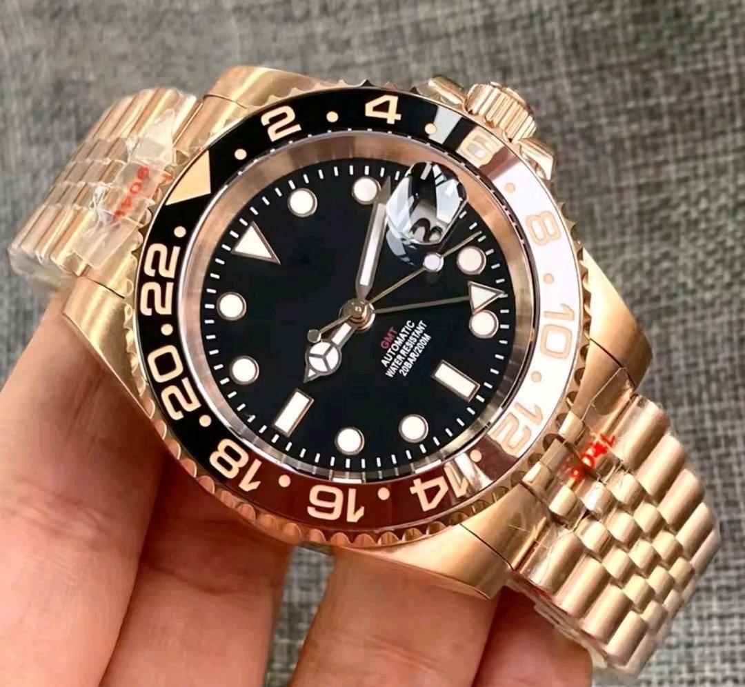Clean Factory Quality Rose Gold GMT Mod Mens Watch