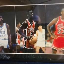 MICHAEL JORDAN #23 FRAMED NORTH CAROLINA COLLEGE TARR HEELS SIGNED NIKE SWINGMAN JERSEY - Michigan City, Indiana - FleaMarketBay