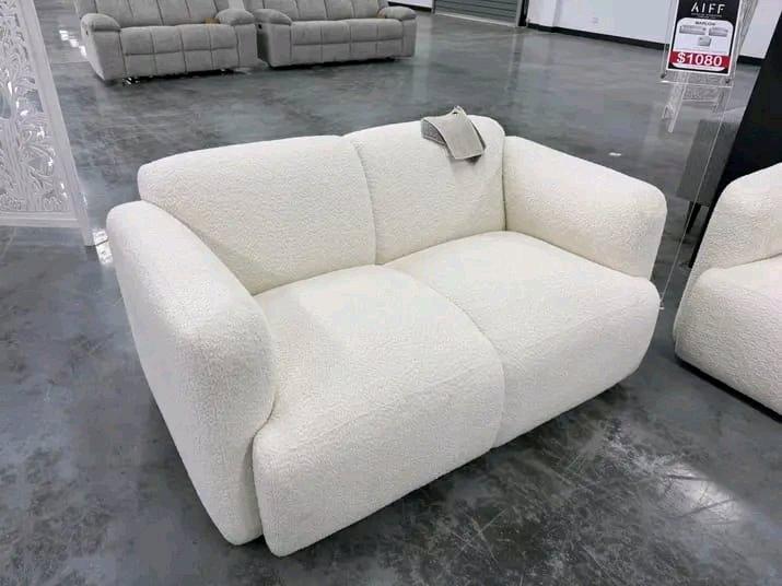 Modern White Sofa Set  Sculptural Design  Premium Comfort - Miami, Florida - FleaMarketBay