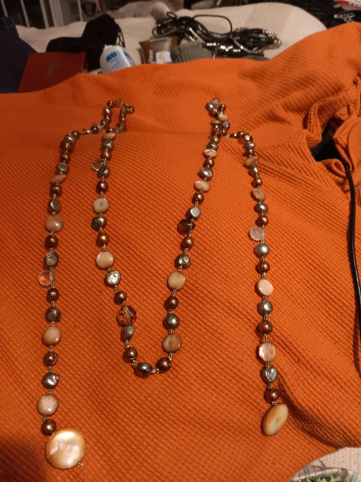 Freshwater pearl and gemstone necklace - Hayward, California