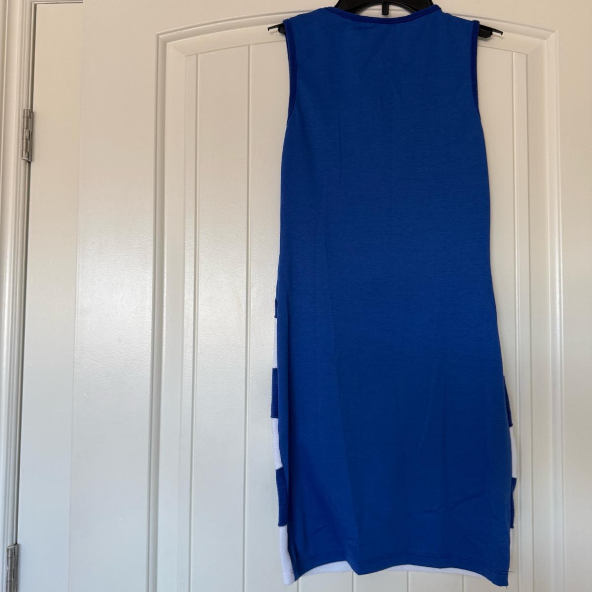 Y2K Blue  White CherryK Stripe Bodycon Dress Snatched Small - Los Angeles, California - FleaMarketBay