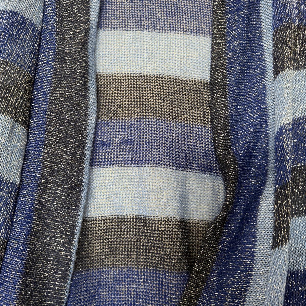 Blue Striped Lightweight Knit Cardigan  Cozy Soft Open Front - Los Angeles, California - FleaMarketBay