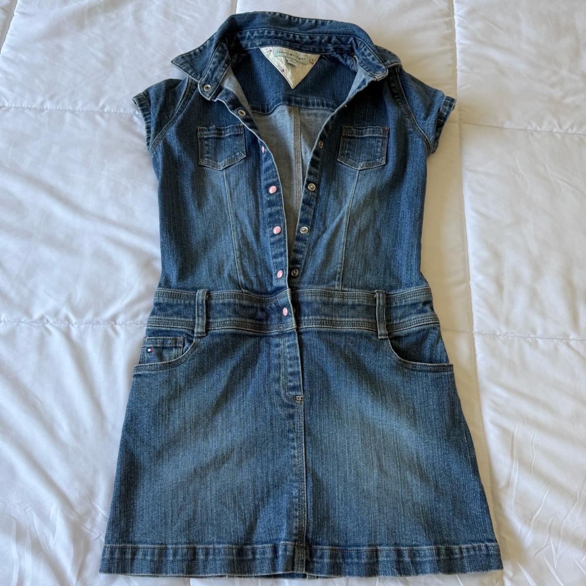 Tommy Hilfiger Girls Size 10 Denim Shirt Dress  Short Sleeve - Los Angeles, California - FleaMarketBay