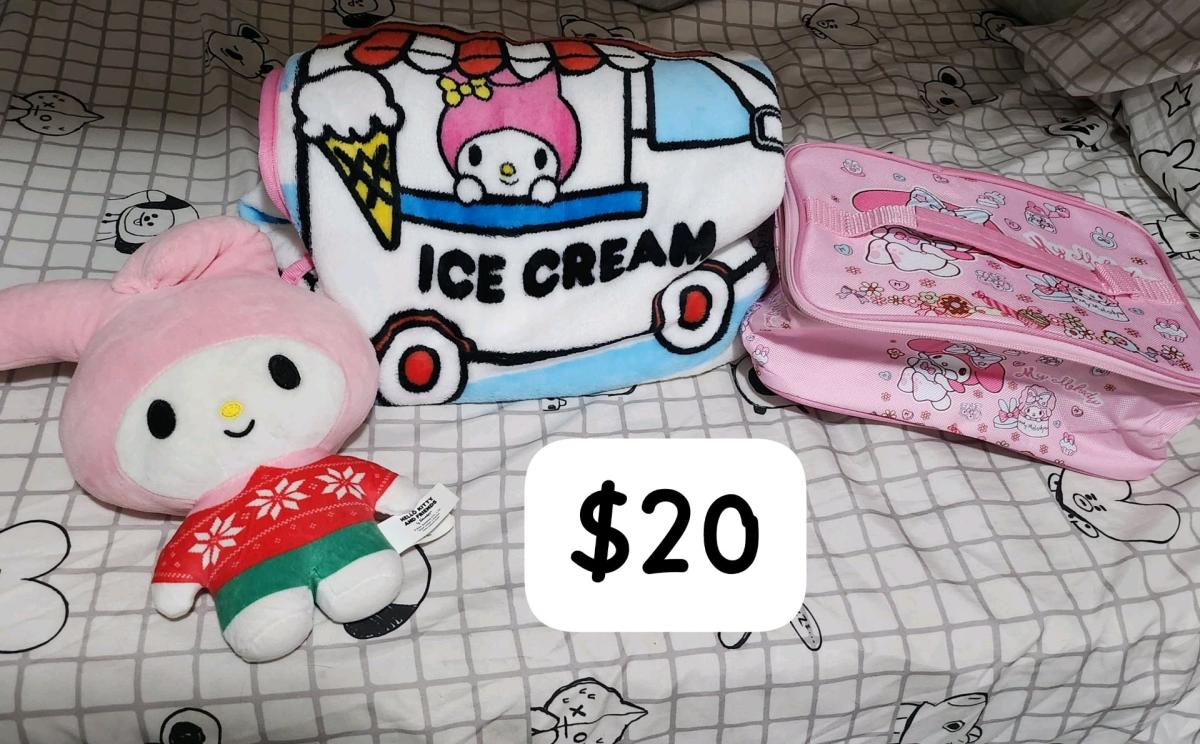 My Melody Plush Lunchbox and Blanket
