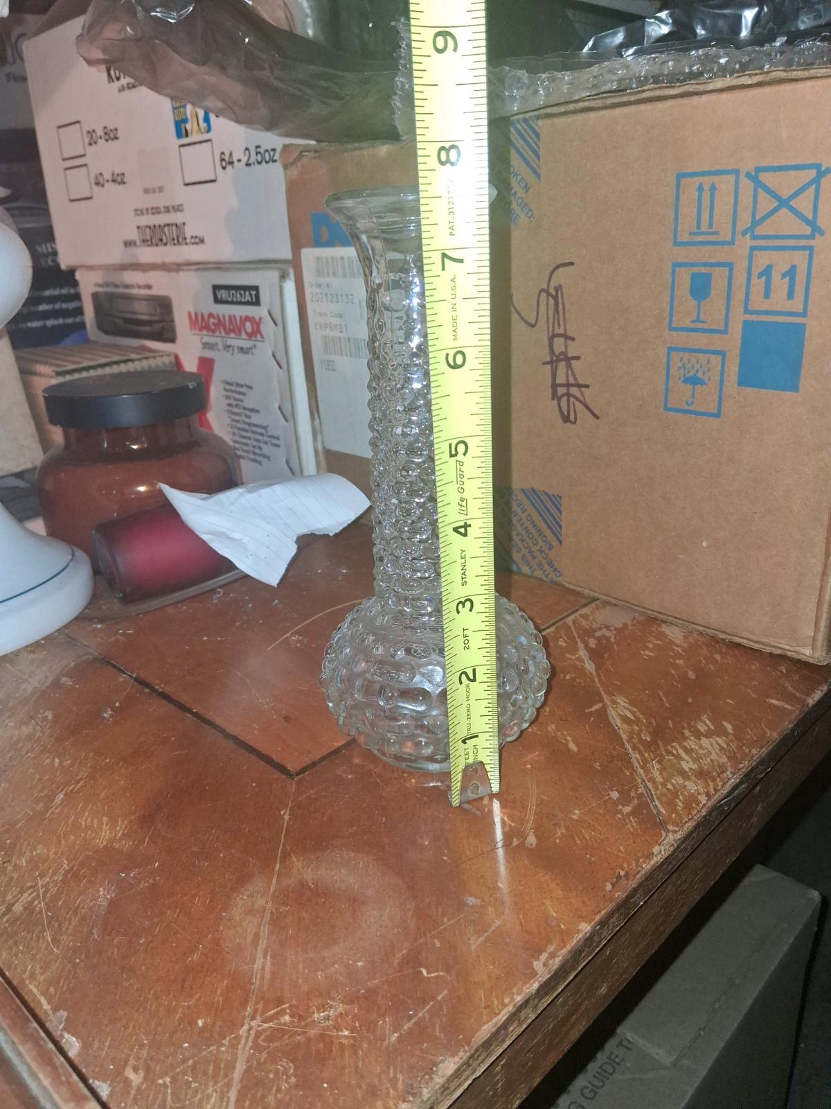 vintage EO Brody clear glass hobnail bud vase 75 inches tall - Kansas City, Missouri - FleaMarketBay