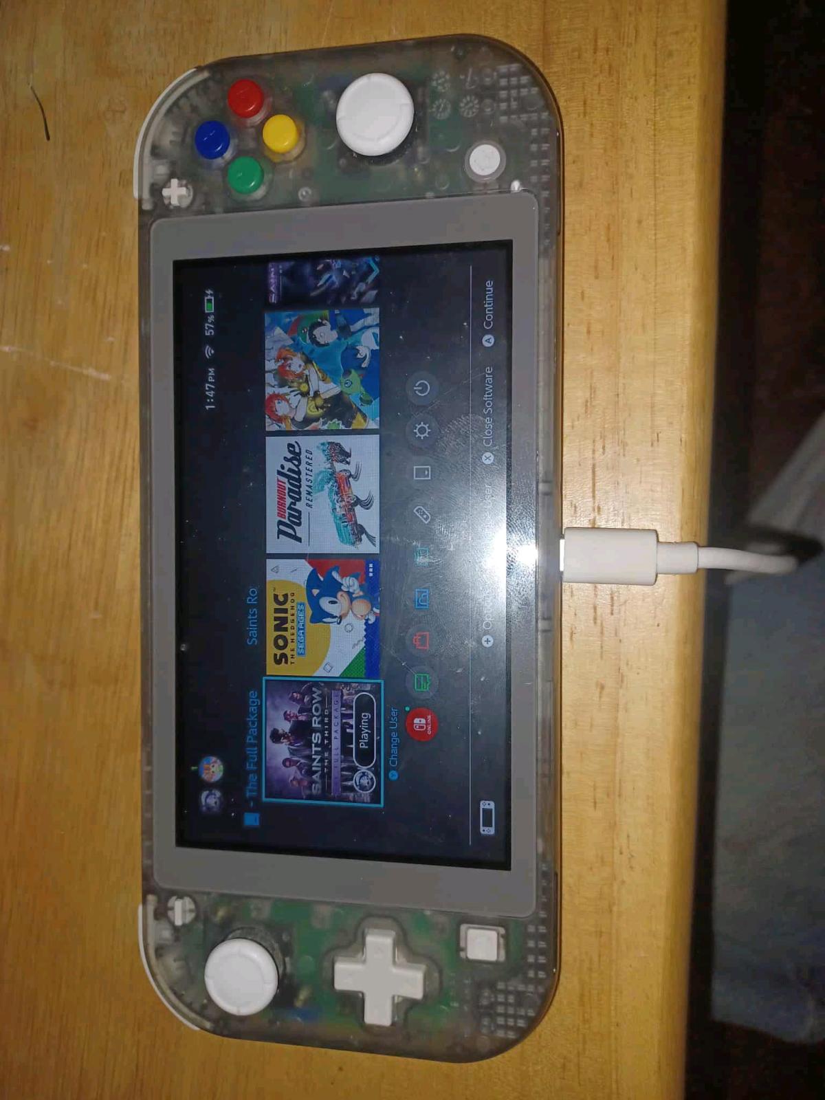 custom built nintendo switch lite crystalclear black console