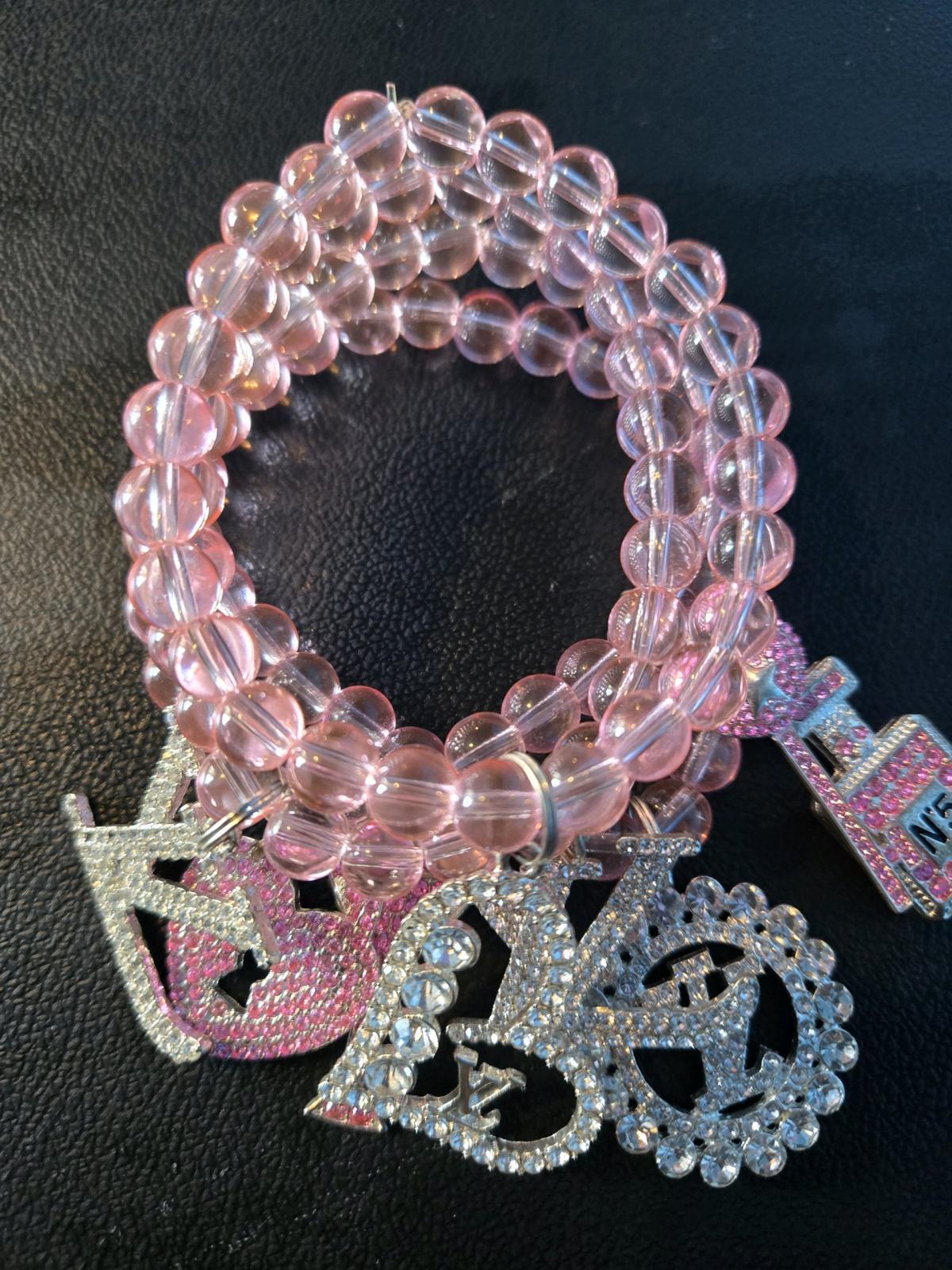 Pink Beaded Charm Bracelet set - Garysburg, North Carolina