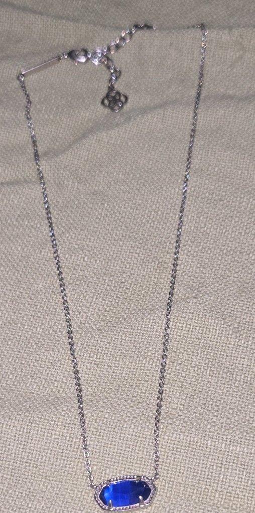 Kendra Scott Elisa Pendant Necklace in Cobalt Cats Eye - Huntsville, Alabama - FleaMarketBay