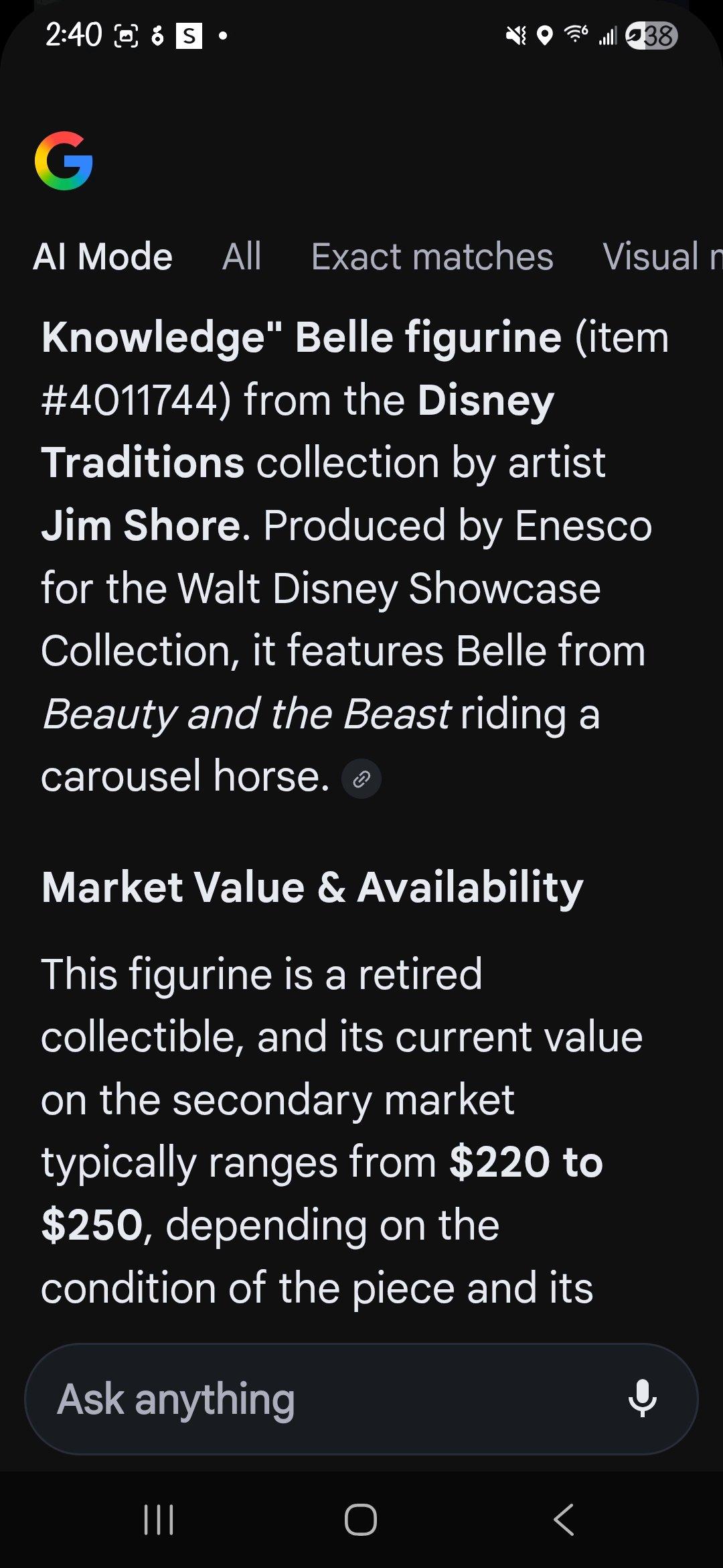 3 pc set NEW Disney Princess of Knowledge Belle Figurine - Brooklyn, New York - FleaMarketBay