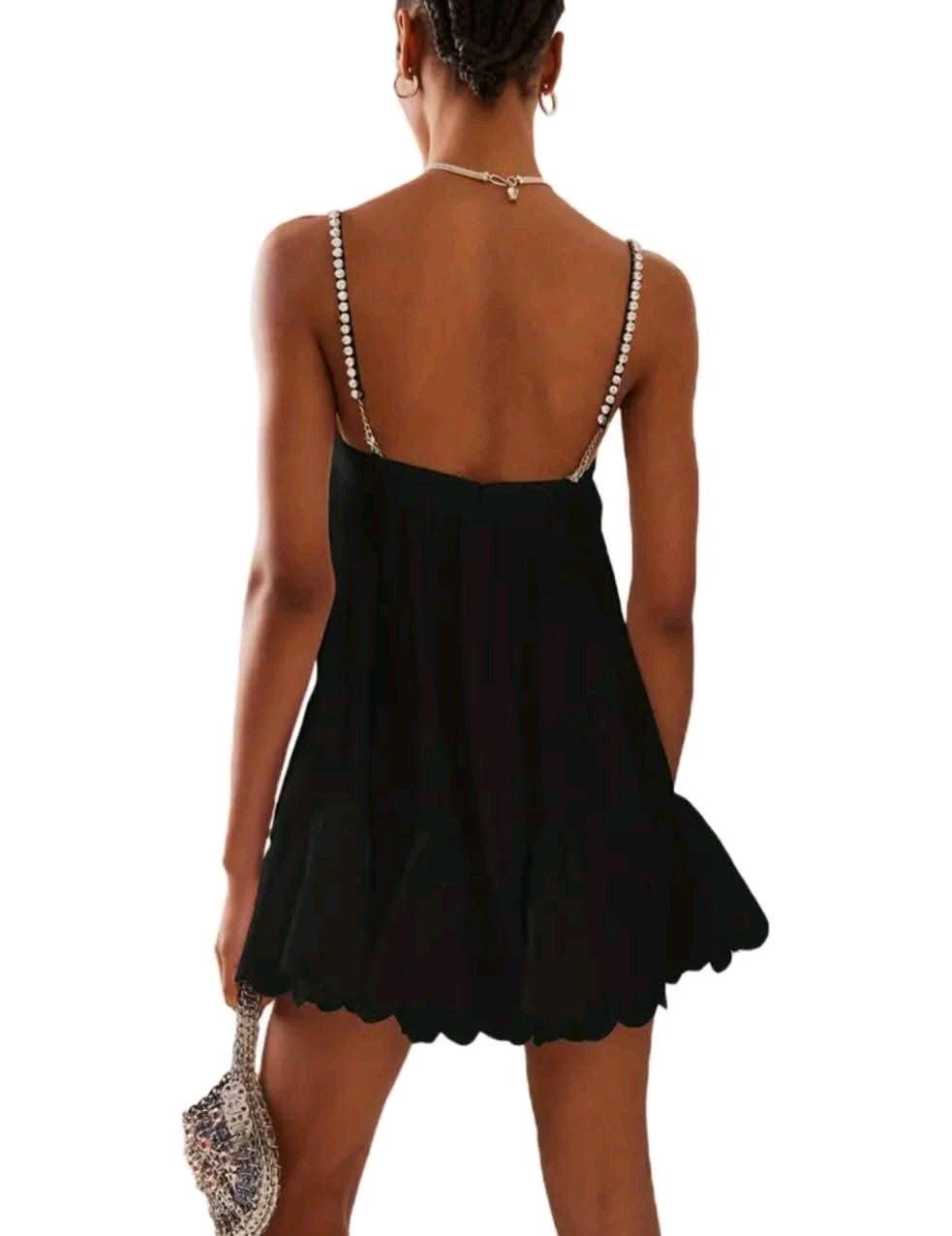 Womens Solid Color Black Mini Dress - Lanham, Maryland - FleaMarketBay
