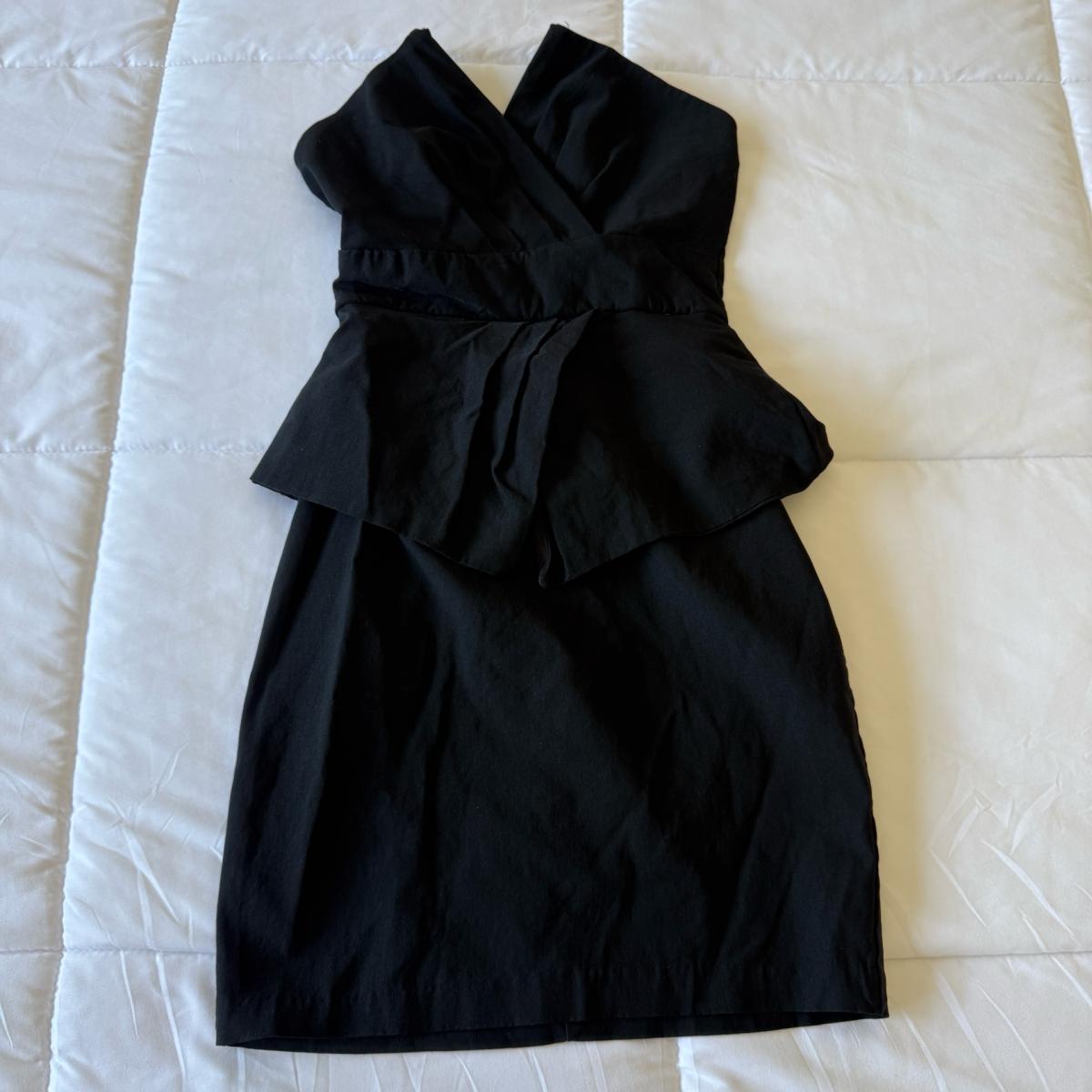 Elegant Strapless Black CorsetStyle Peplum Cocktail Dress - Los Angeles, California - FleaMarketBay