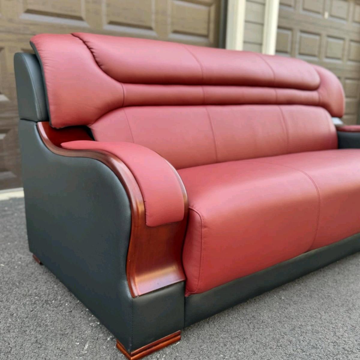 Premium Natural Leather Living Room Sofa - New York, New York - FleaMarketBay