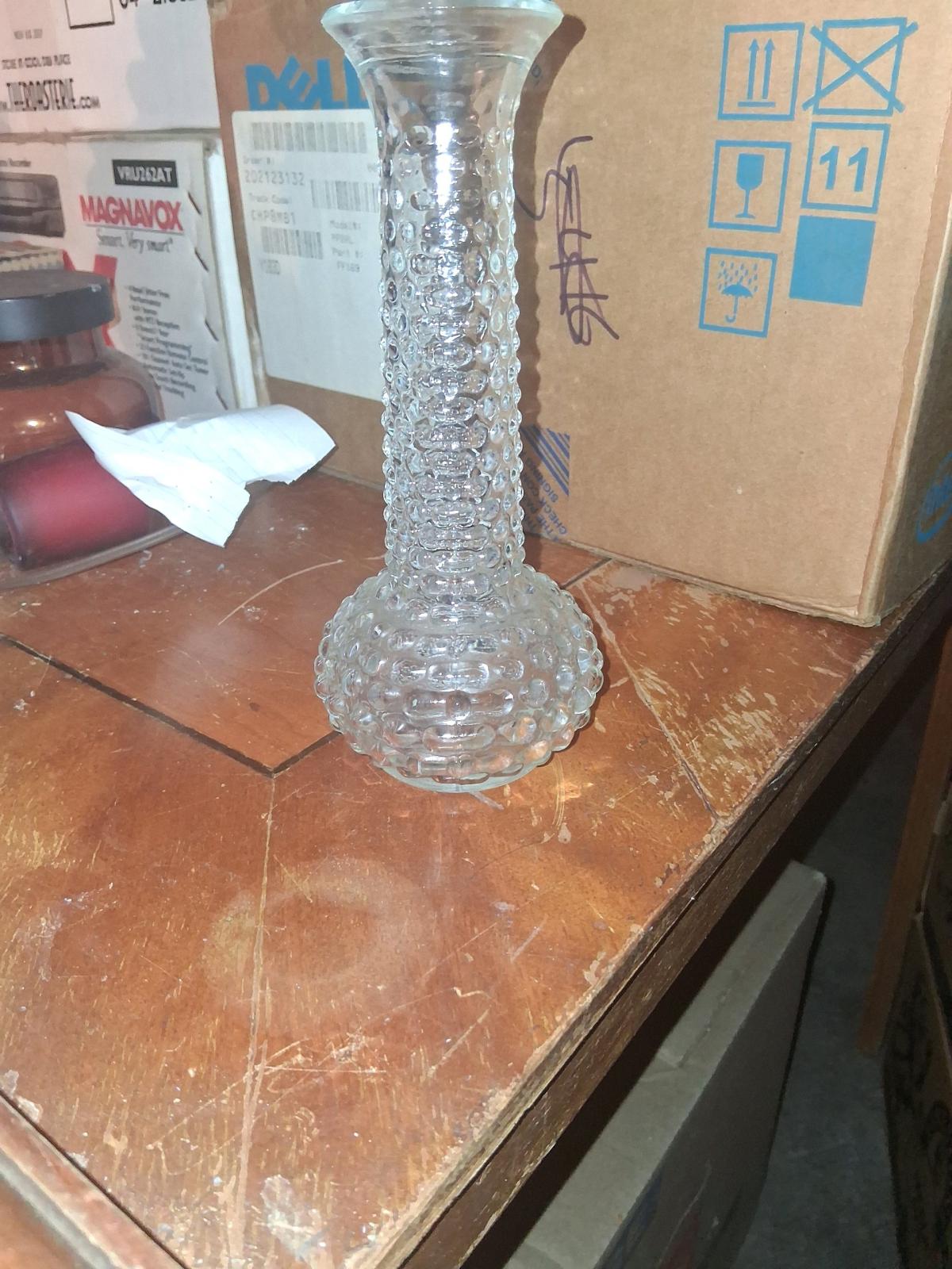 Vintage Glass Vases Set Clear Hobnail Milk Glass - Kansas City, Missouri - FleaMarketBay