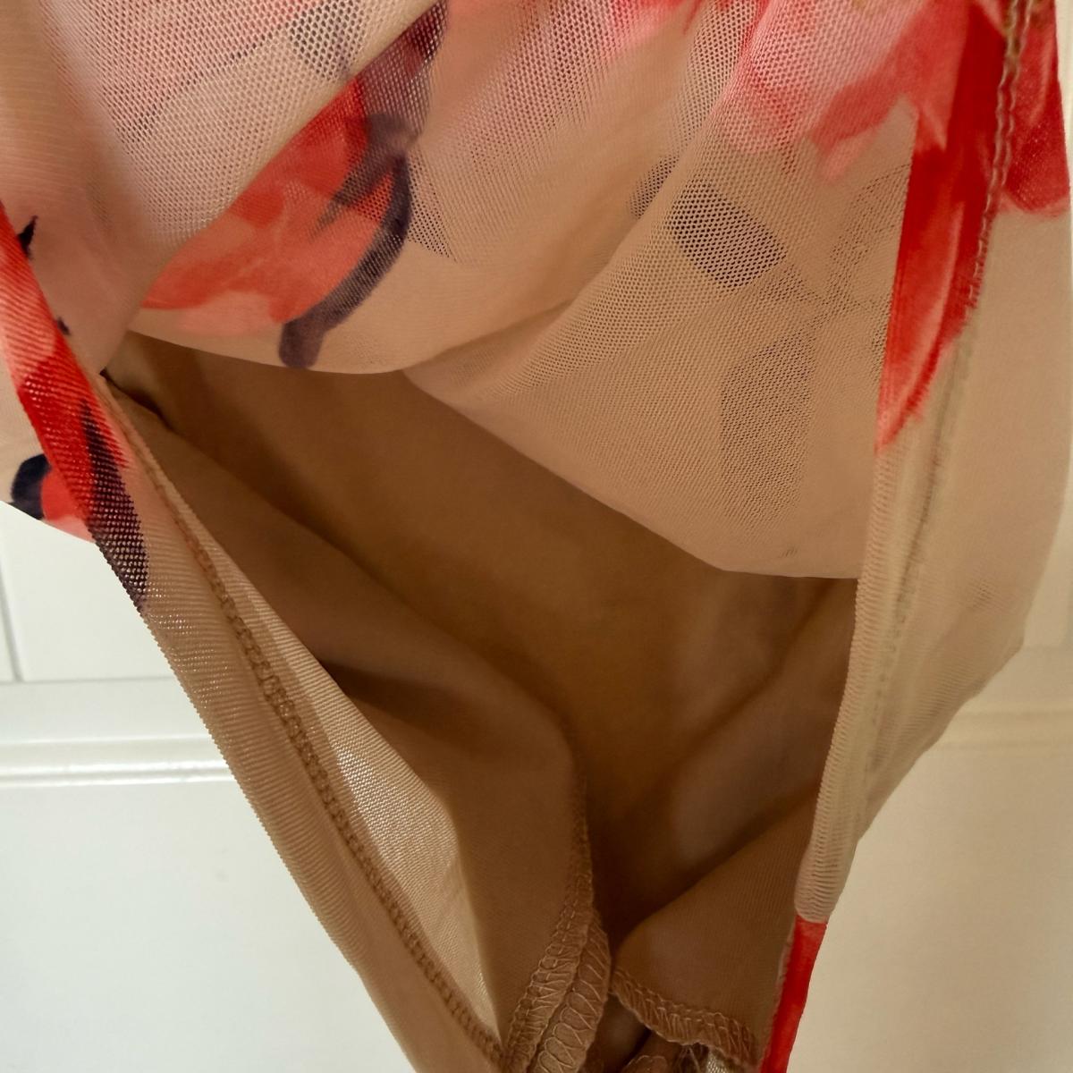 ElleCLO Strapless Floral Mesh Bodycon Midi Dress - Los Angeles, California - FleaMarketBay