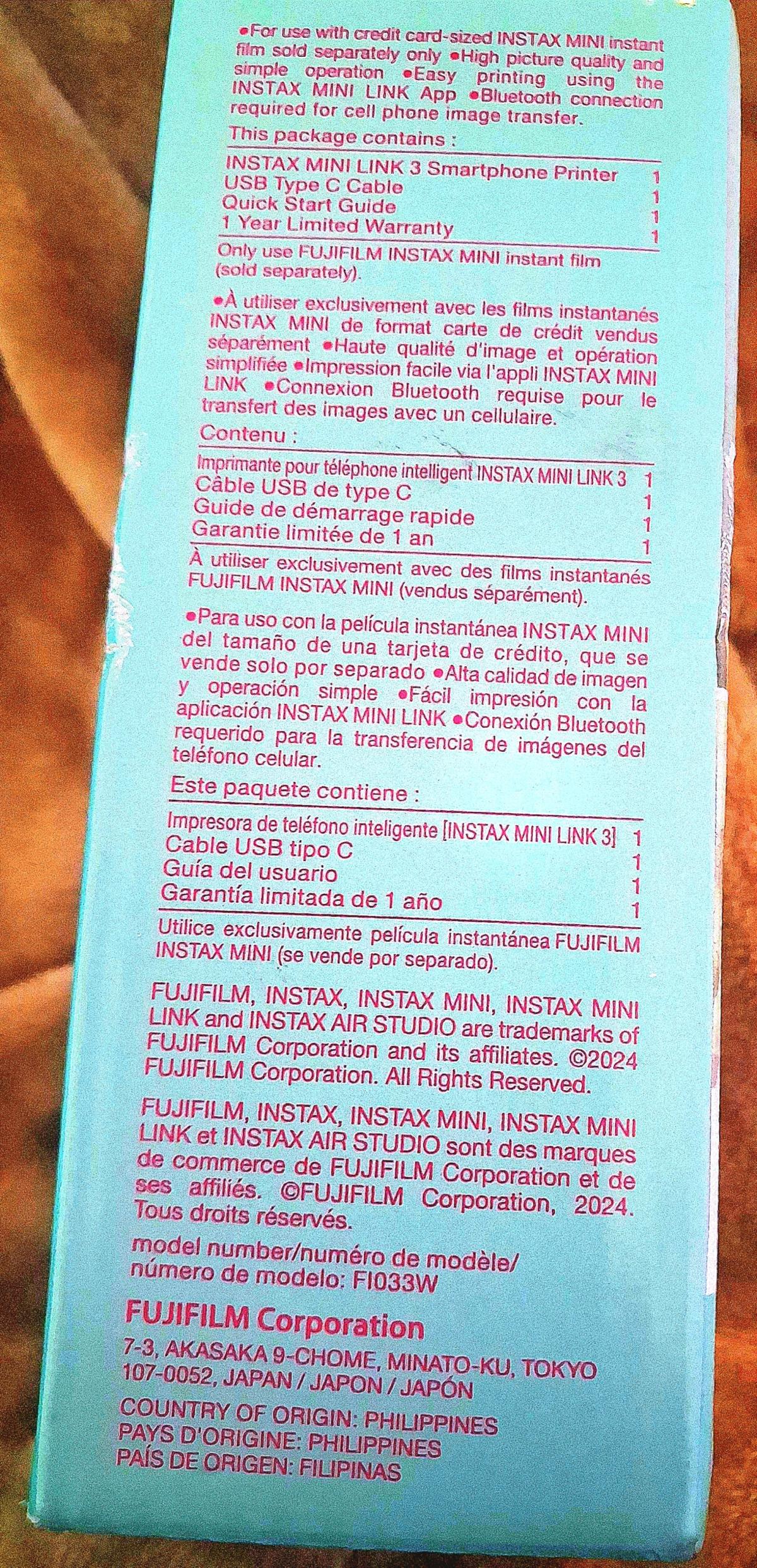 instax mini link 3 and film - Hollister, California - FleaMarketBay