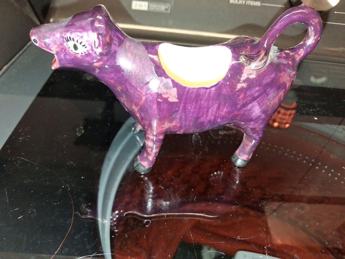 rare marked brayton laguna pottery purple cow creamer - Springfield, Missouri