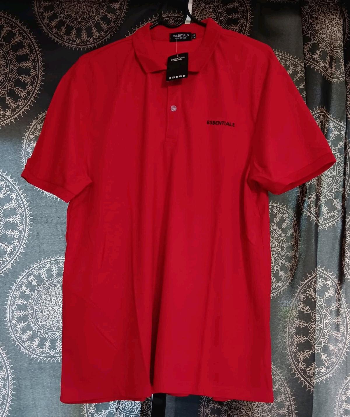 Mens Solid color Red Polo Shirt