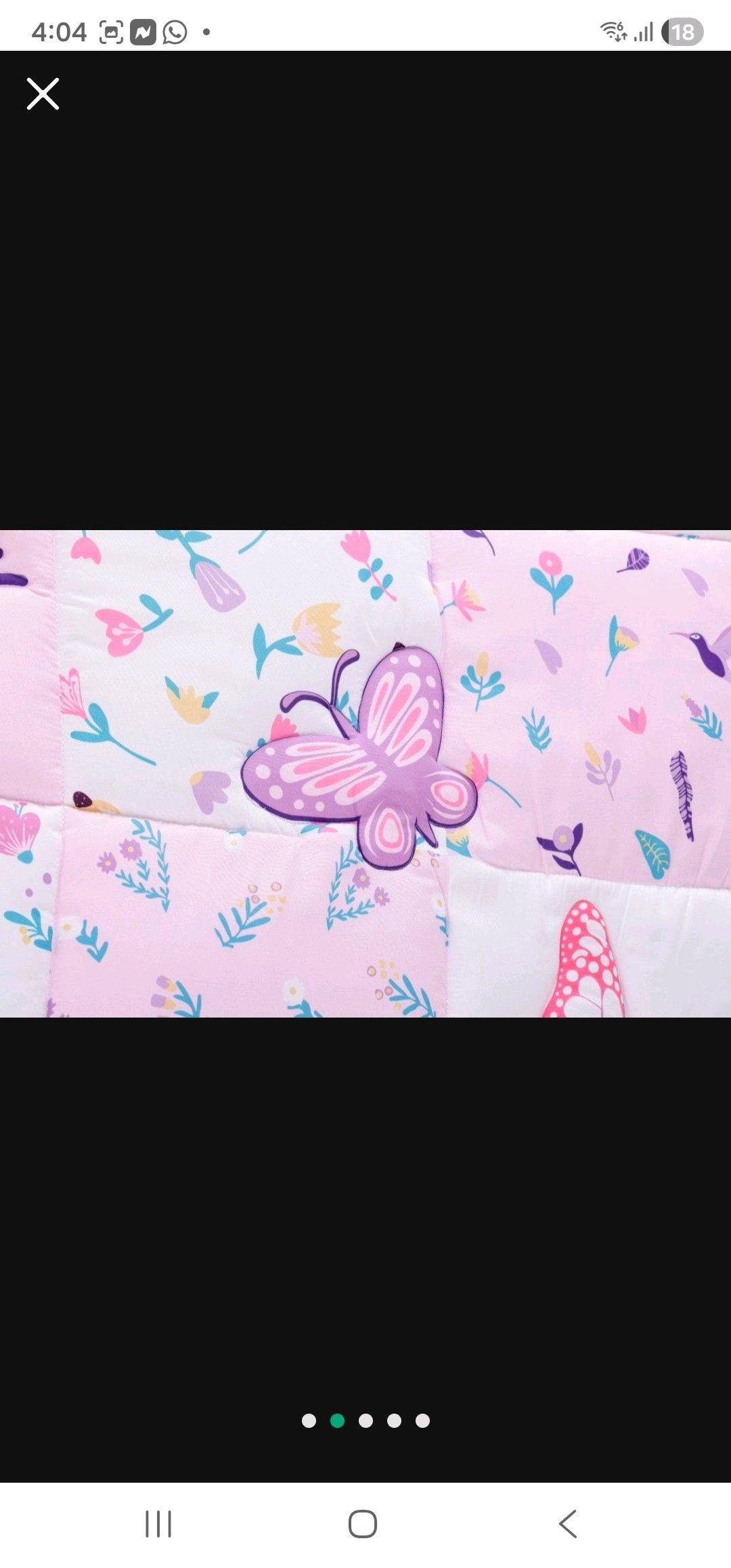 Baby Crib 3Piece Bedding Set Light Purple Butterfly Design P - Chicago, Illinois - FleaMarketBay
