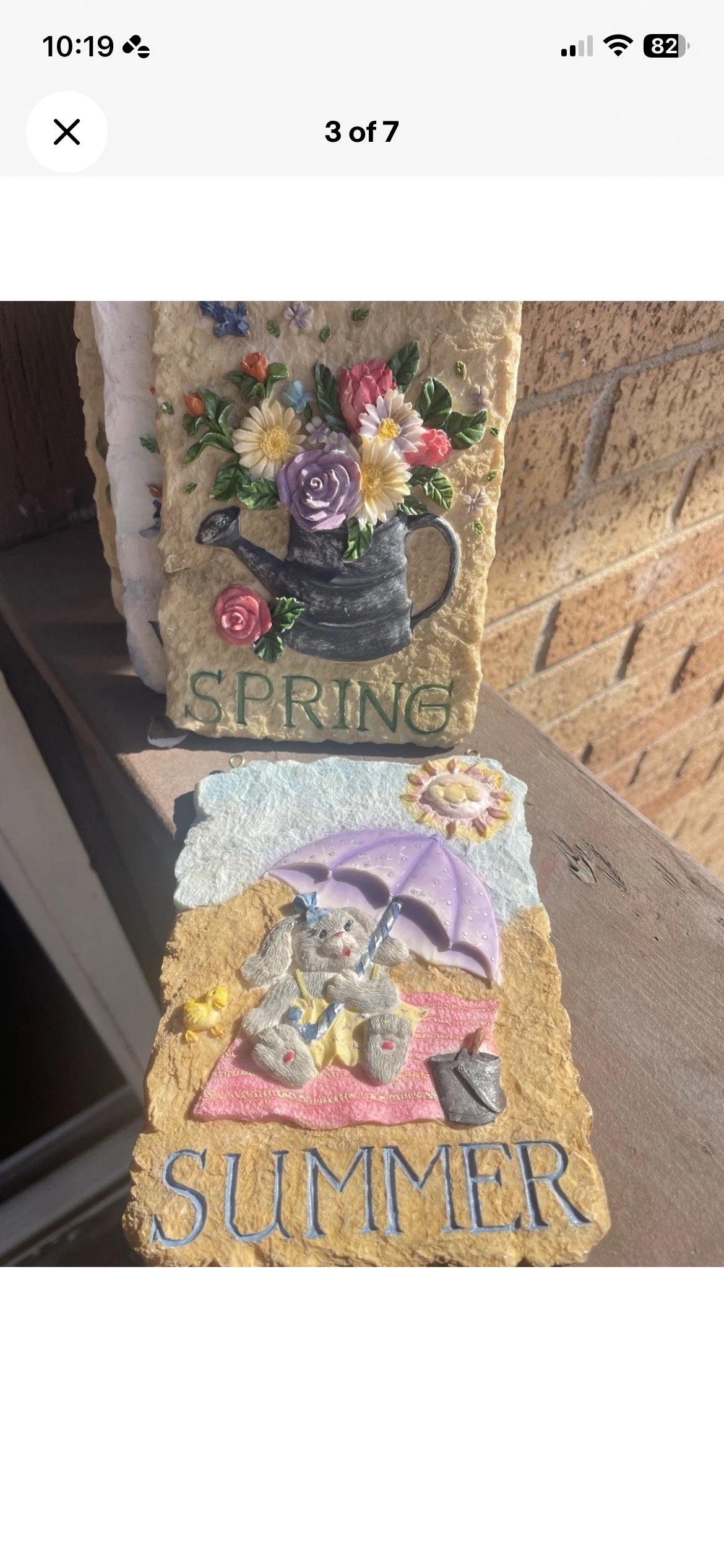 4 Seasons Ceramic Plaques Decor  Summer Spring Fall Winter - Arvada, Colorado - FleaMarketBay